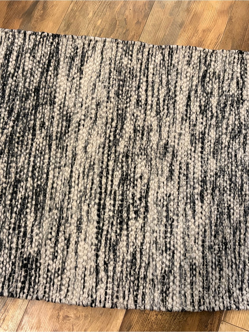 Blue and White Woven Door Mat - Neutral Accent